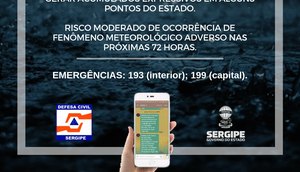 DEFESA CIVIL ESTADUAL ALERTA PARA CHUVAS
