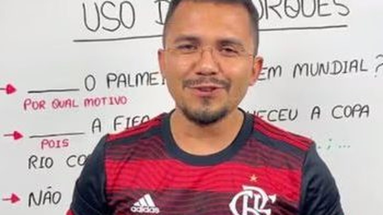 Professor Jotta, 'muito flamenguista', viraliza ao ensinar gramática com os fatos do futebol