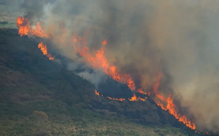 Fogo destrói áreas protegidas na Chapada dos Veadeiros, em Goiás
