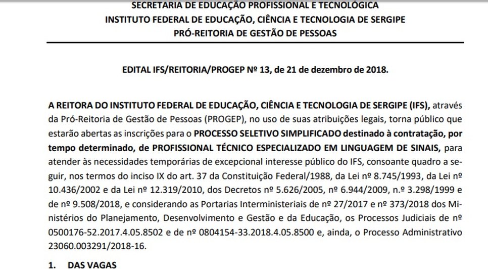 IFS EDITAL LIBRAS