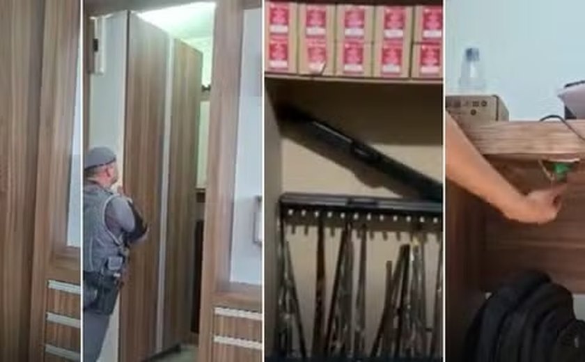 Polícia descobre 'porta secreta' que escondia 183 armas em Americana, interior de São Paulo
