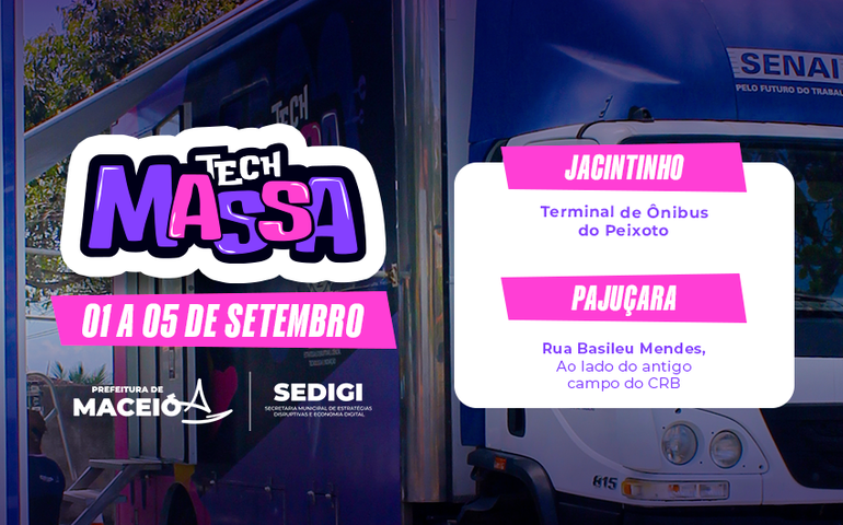 Tech Massa oferece cursos gratuitos no Jacintinho e na Pajuçara