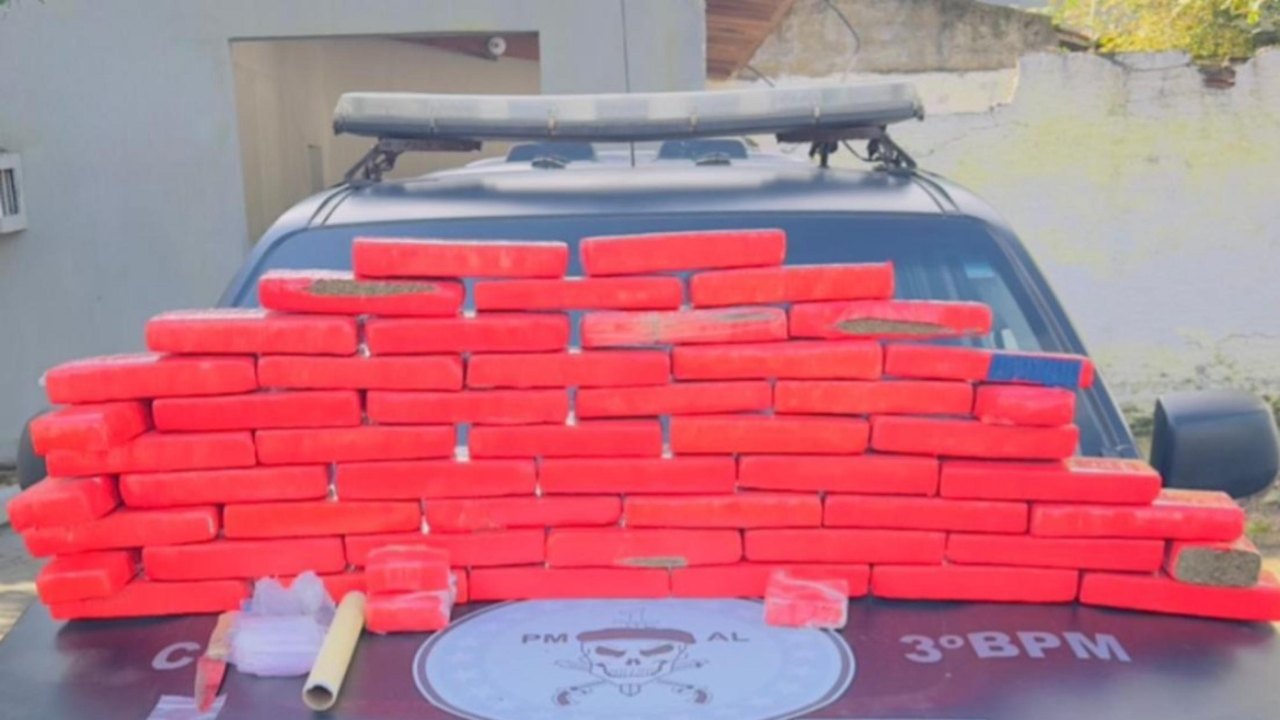 Polícia Militar cumpre mandado de prisão e apreende mais de 50 tabletes de maconha