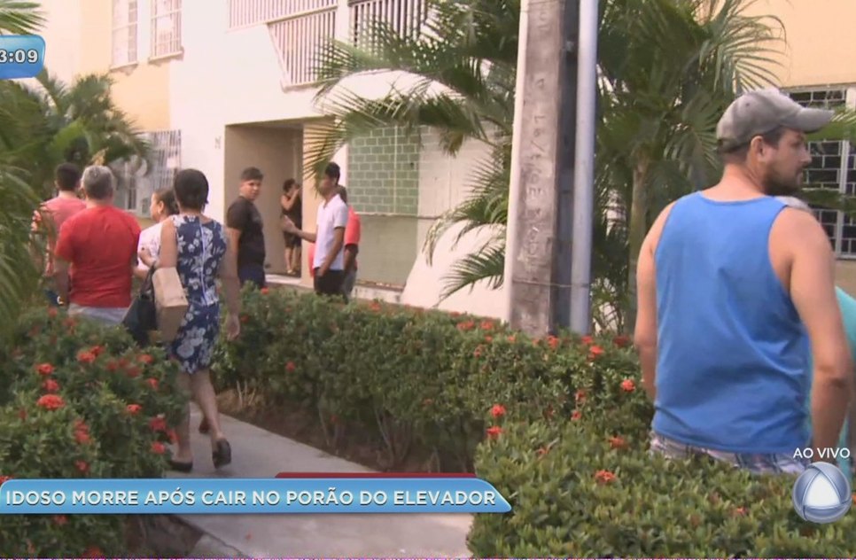 Idoso morre ao cair no poço do elevador / Foto: Reprodução da TV Atalaia