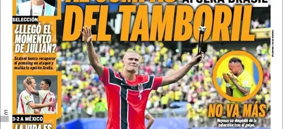 Brasília (DF), 06/07/2026 - Capa do jornal Olé fala da elimininação do Brasil pela Holanda na Copa do Mundo de 2026. Foto: Olé/Divulgação