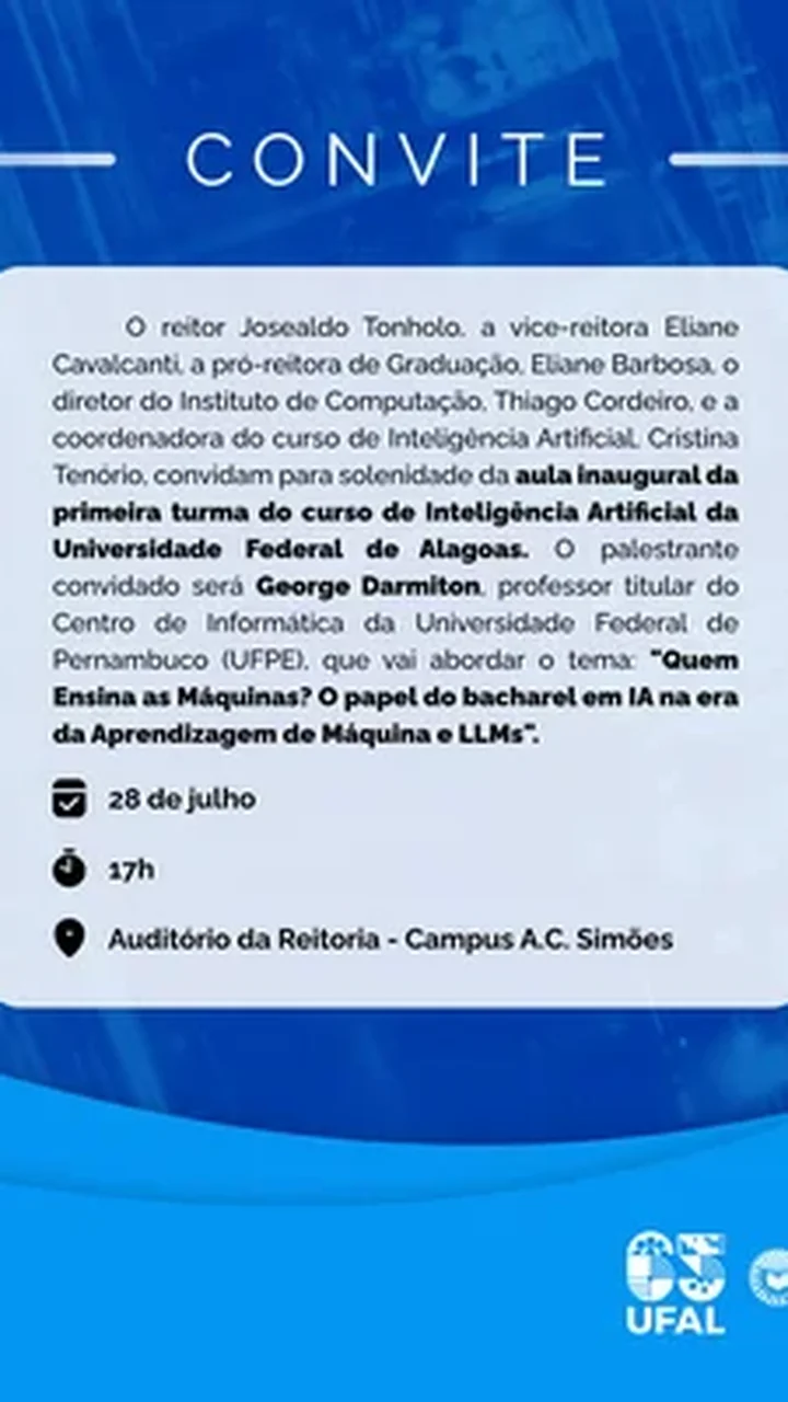 Novo curso de Inteligência Artificial é destaque do semestre 2026.2 na Ufal