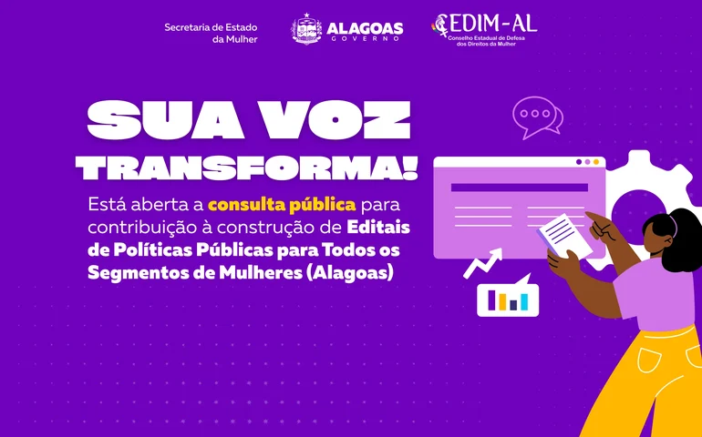 Secretaria da Mulher abre consulta para basear editais de políticas públicas de gênero