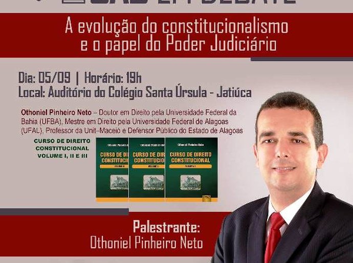 Defensor Público fará palestra no OAB em Debate sobre Direito Constitucional