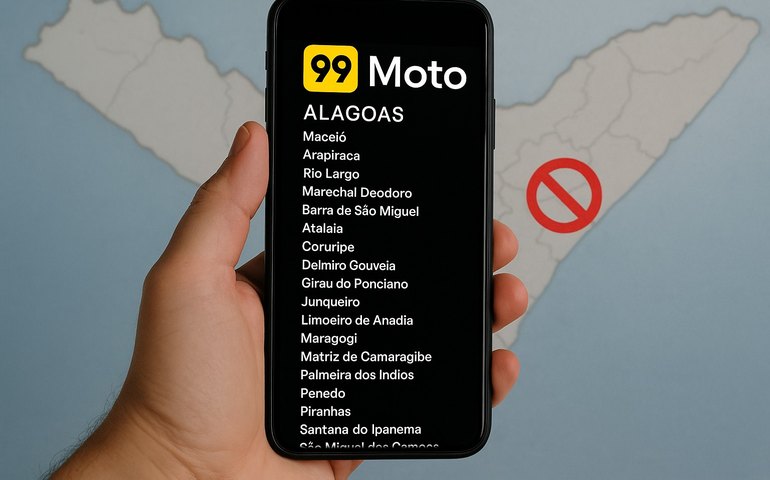 99 Moto fora do mapa em Palmeira dos Índios: aplicativo não reconhece cidade entre as atendidas em Alagoas