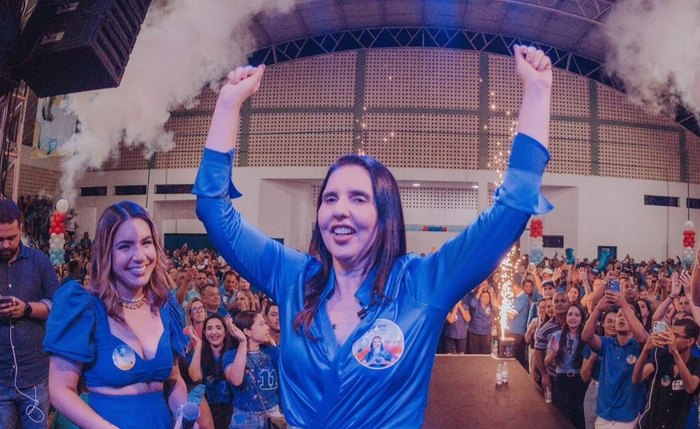 Pauline Pereira, na convenção partidária em Campo Alegre