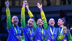 Equipe brasileira de ginástica rítmica. Fonte: internet 