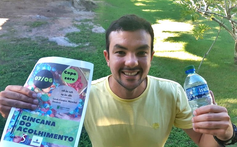 Estudantes do Ifal Marechal fazem gincana para recolher plásticos na Semana do Meio Ambiente