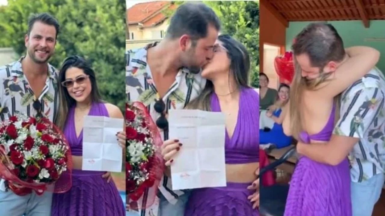 Gustavo, do ‘BBB 22’, faz surpresa e oficializa namoro com Laís