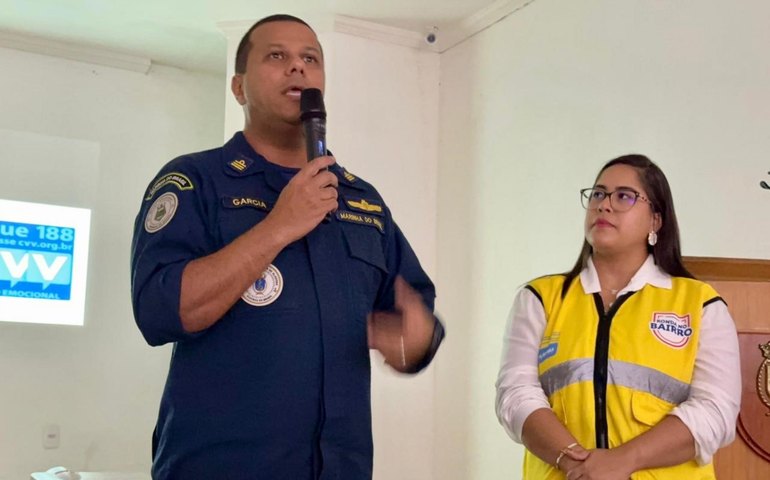 Equipe Social do Ronda no Bairro discute saúde mental com integrantes da Capitania dos Portos de Alagoas