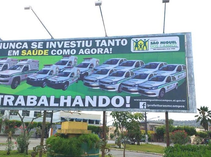 Investimentos na Saúde estampam novos outdoors em São Miguel dos Campos