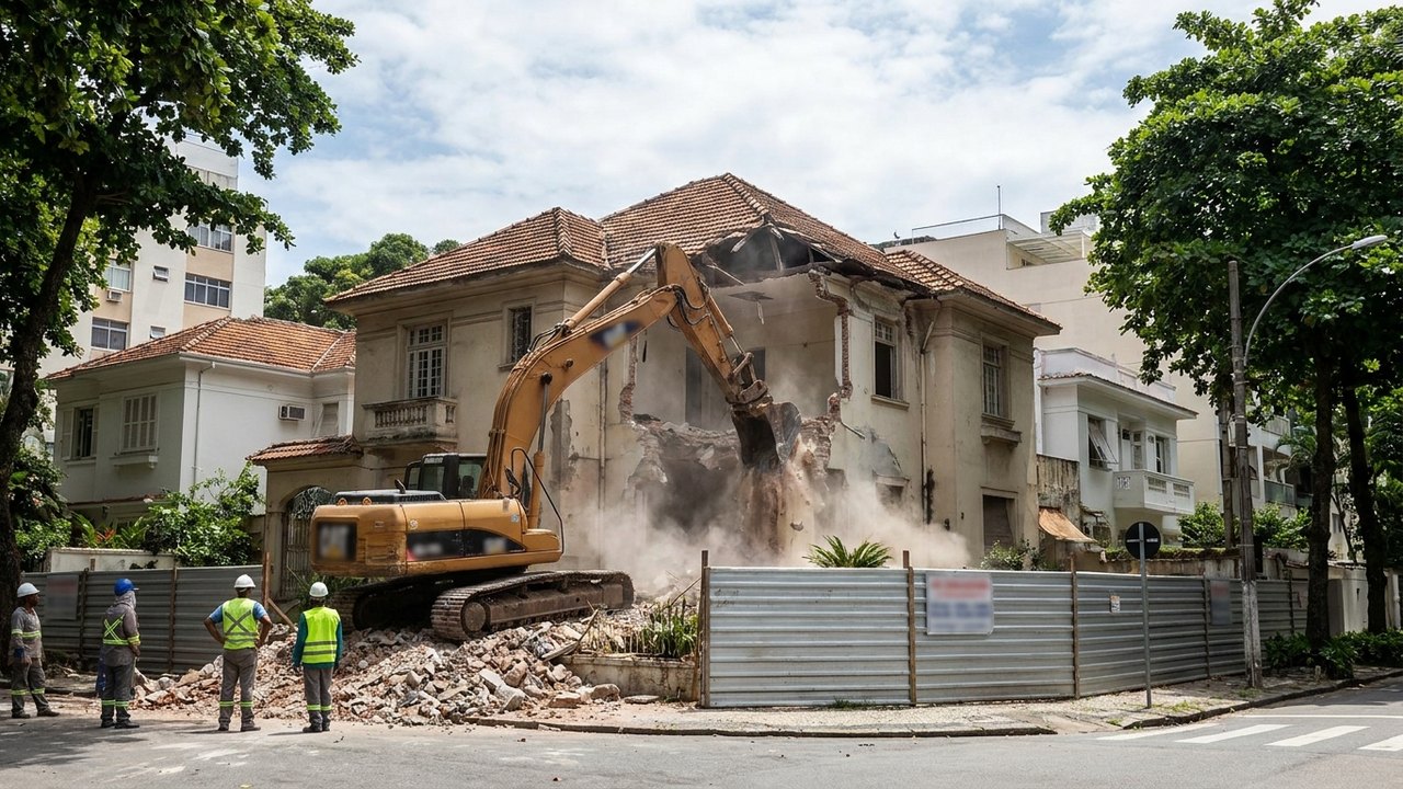 Mansão mais cara do País, com 18 banheiros e piscina semiolímpica, começa a ser demolida