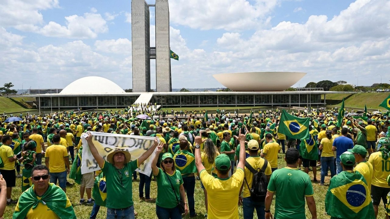 Bolsonaristas protestam contra Lula e Moraes e a favor de Mendonça
