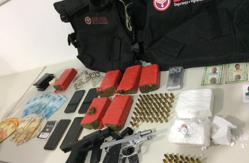 armas e drogas apreendidas em Cristinápolis