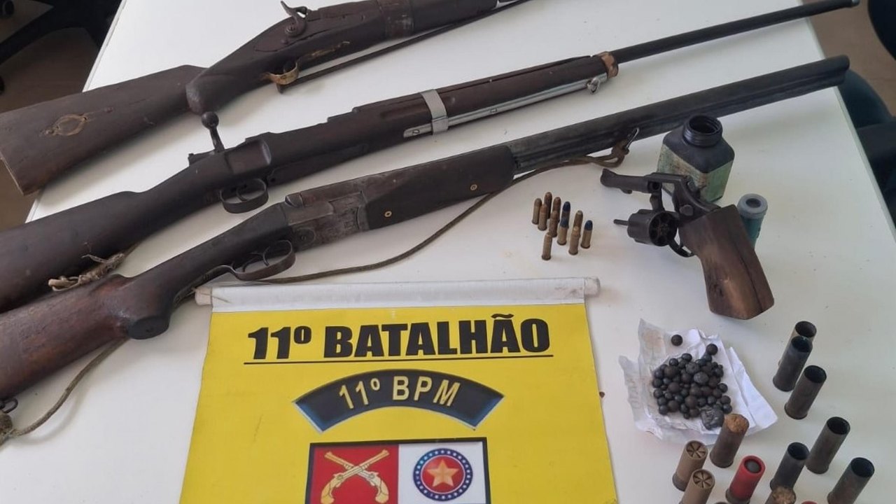 Homem é preso com armas e munições na zona rural de Piaçabuçu