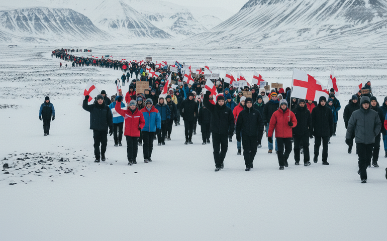 Milhares protestam contra Trump na Groenlândia e Dinamarca após anúncio de tarifas