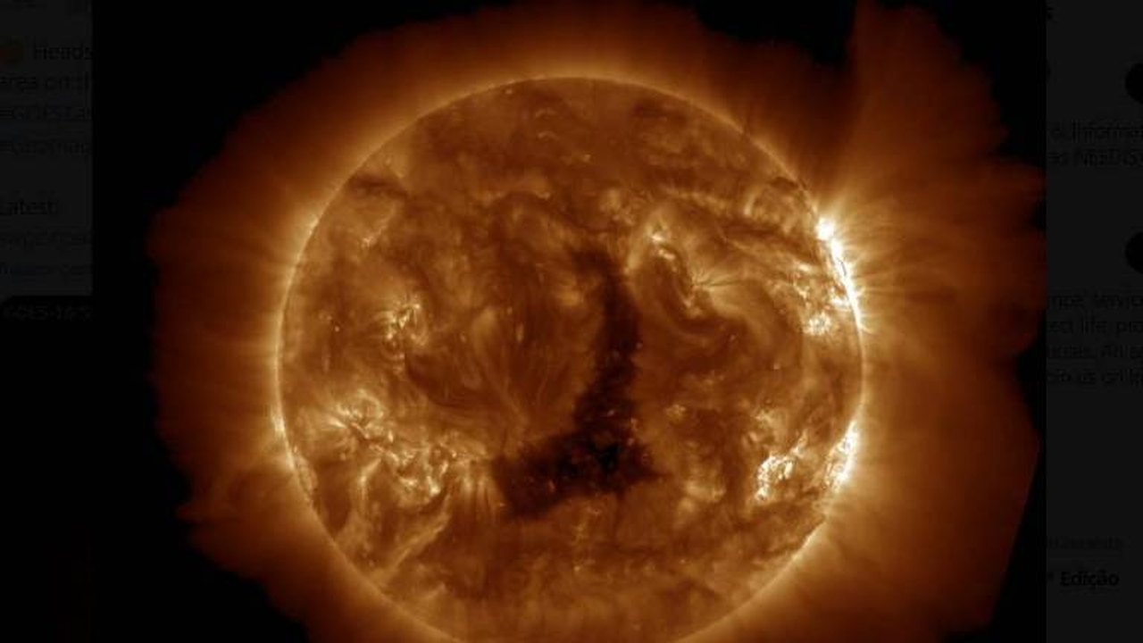 Mancha solar 17 vezes maior que a Terra ajudou a formar a tempestade geomagnética mais 'extrema' em 20 anos; entenda