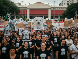 Manifestações pela morte do cão Orelha serão realizadas em capitais do Brasil; veja onde