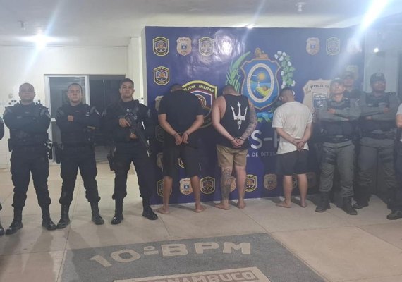 Polícia Militar prende três suspeitos de homicídio após ação integrada com PM de Pernambuco