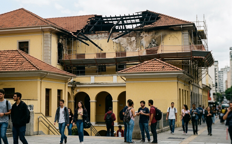USP mantém aulas após incêndio em prédio da Faculdade de Direito