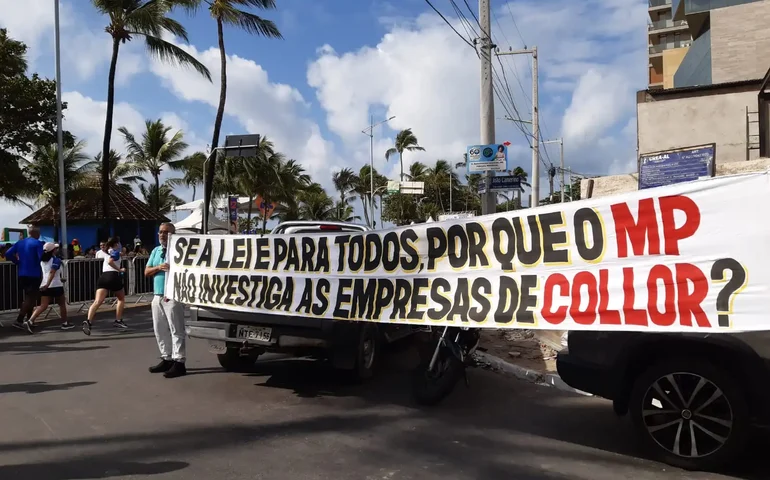 Corrida da OAM virou palco de protesto de ex-trabalhadores da TV Gazeta