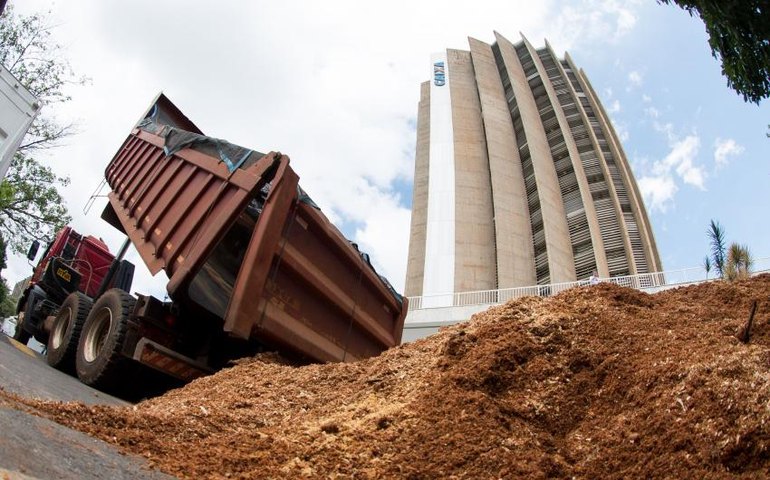 Greenpeace faz protesto em frente à sede da Caixa Econômica