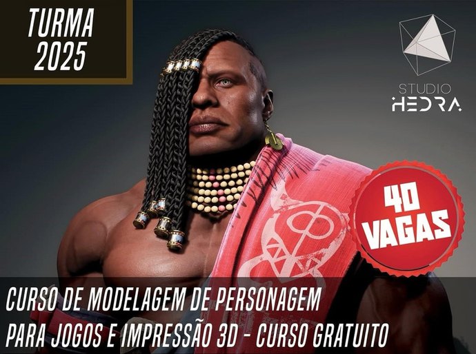 Com apoio da Secult, Studio Hedra abre inscrições para curso gratuito de criação de personagens para jogos 3D