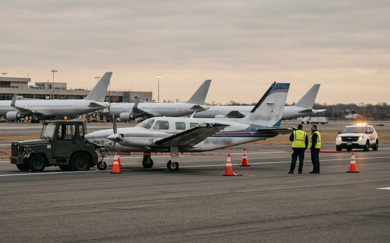 Duas pessoas morrem após avião colidir com veículo em aeroporto de Nova York