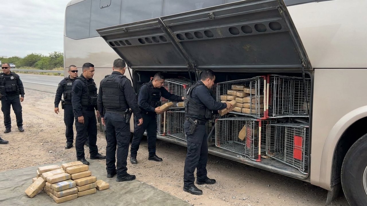 PRF apreende cocaína escondida em carrinhos de feira transportados em bagageiro de ônibus