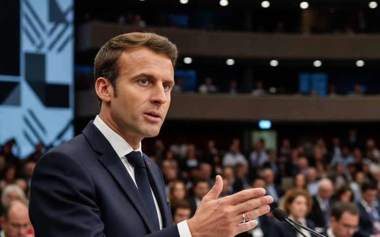 Em Davos, Macron afirma que novas tarifas dos EUA contra europeus são inaceitáveis