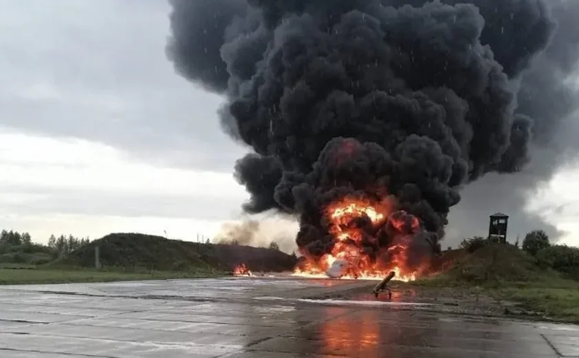 Drone ucraniano destrói bombardeiro supersônico russo, em São Petersburgo