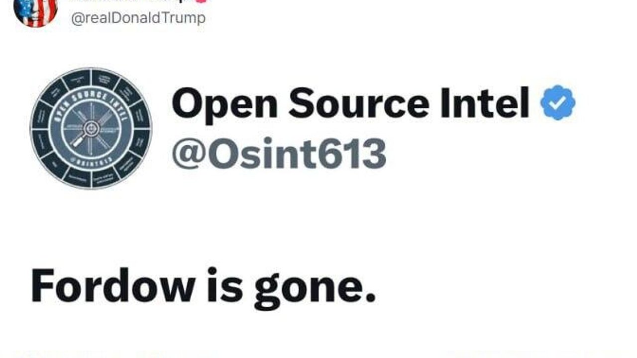 Trump posta nas rede sociais que a instalação nuclear iraniana de Fordow foi totalmente destruída.