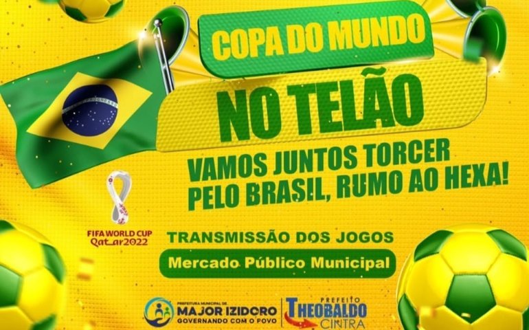 Prefeitura de Major instala telão em LED no mercado público para jogos do Brasil na copa