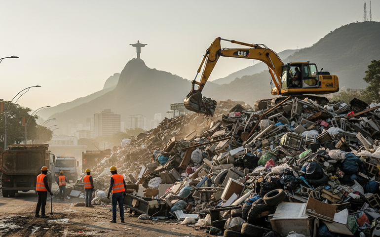 Em um mês, 'Barricada Zero' remove seis vezes o peso do Cristo Redentor em entulhos no Rio