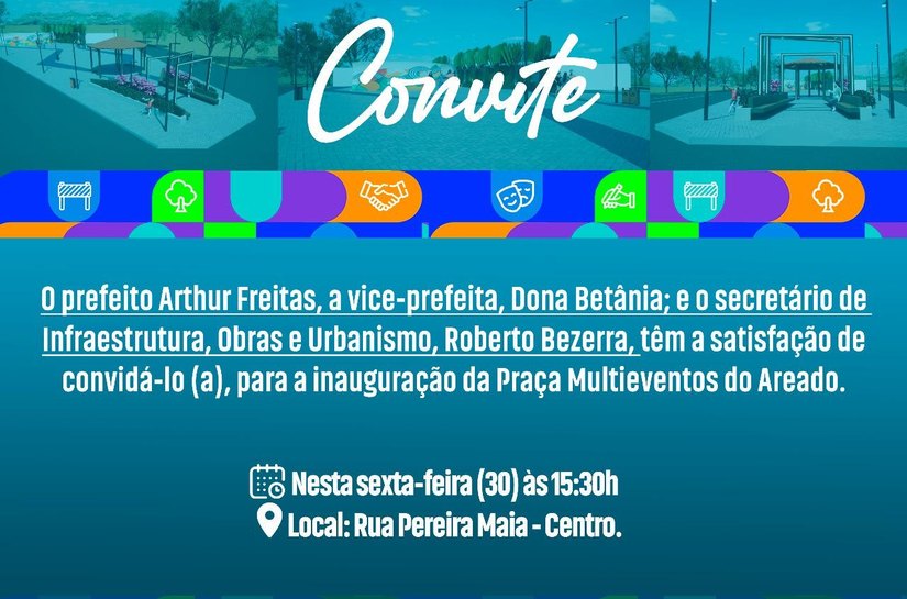Prefeito de Santana do Mundaú anuncia inauguração da Praça Multieventos do Areado