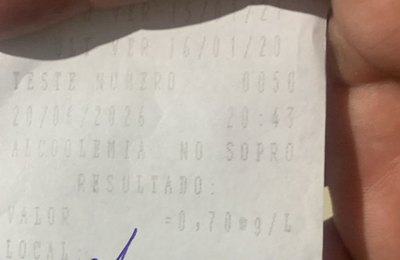 Teste de bafômetro aponta crime de trânsito e condutor é preso após ação da SMTT de Delmiro