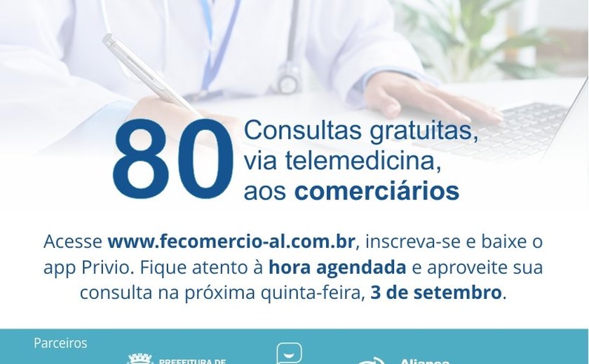 Consultas gratuitas para comerciários acontecerão amanhã, dia 3 de setembro