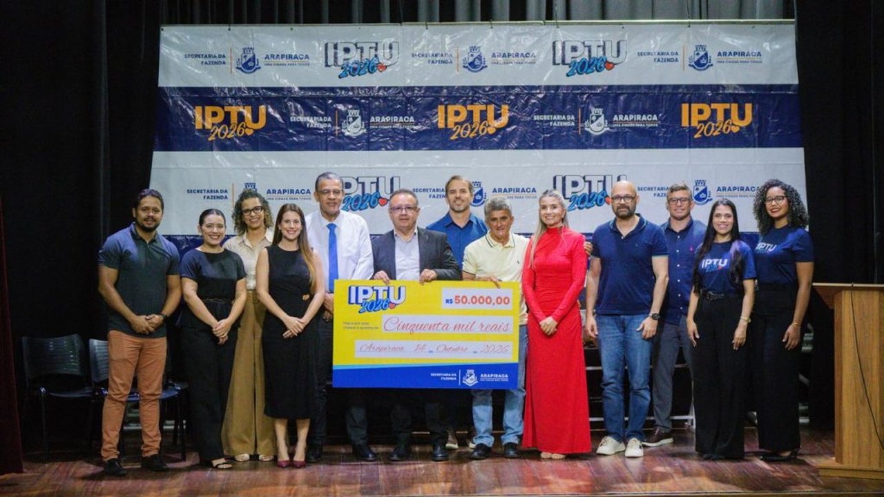 IPTU 2026: Prefeitura realiza 2º sorteio e contempla arapiraquenses com R$35 mil em prêmios