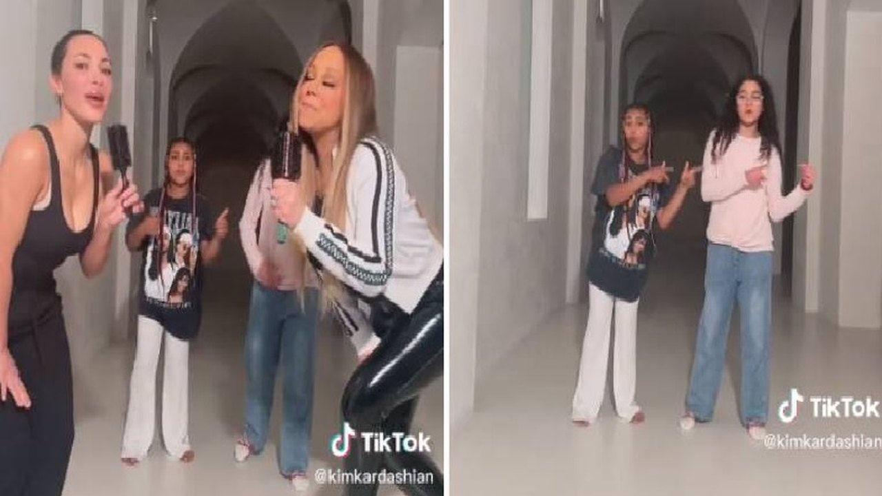 Mariah Carey e Kim Kardashian se reúnem em performance com as filhas