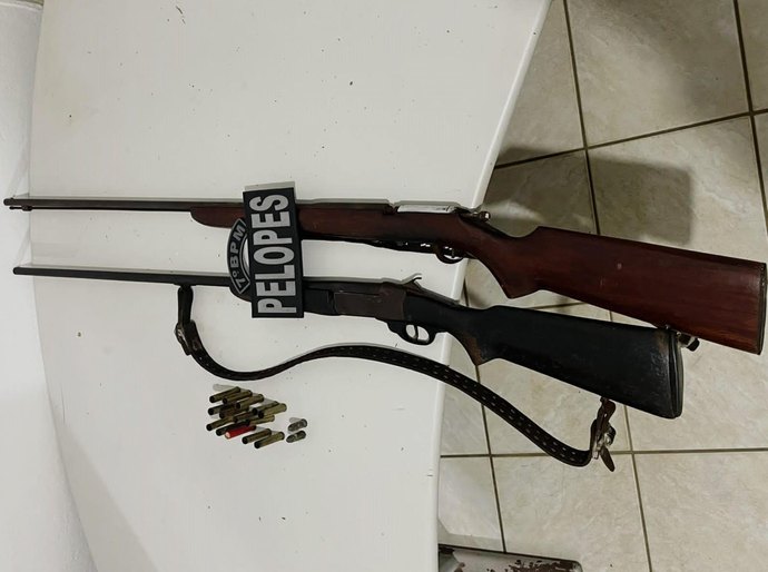Ações operacionais da PM apreendem armas de fogo e recuperam veículo