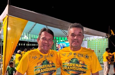 Arena Branquinha recebe torcedores para transmissão de Brasil x Haiti com telão e muita música