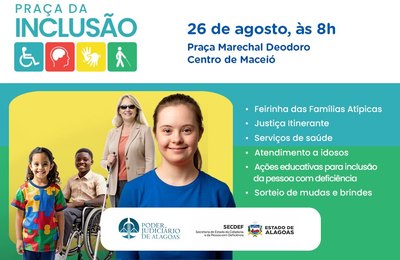 TJAL promove Praça da Inclusão com serviços e feirinhas nesta quarta (26)