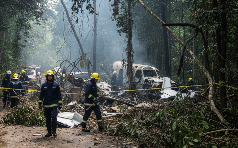 Aeronave cai em Guaratiba, Zona Oeste do Rio, e deixa três mortos