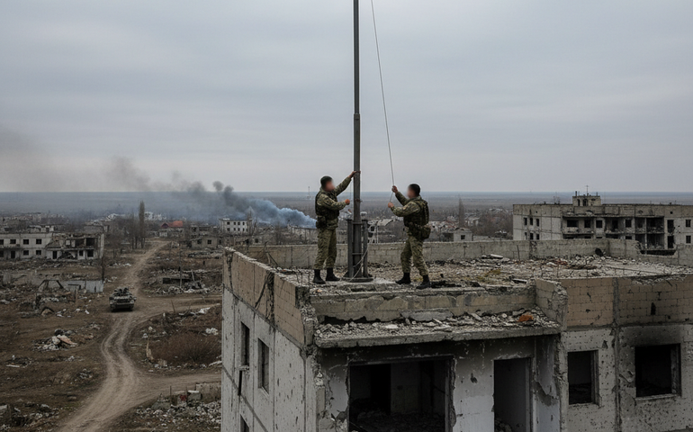 Forças russas hasteiam bandeira nacional sobre Dimitrov e Gulyaipole
