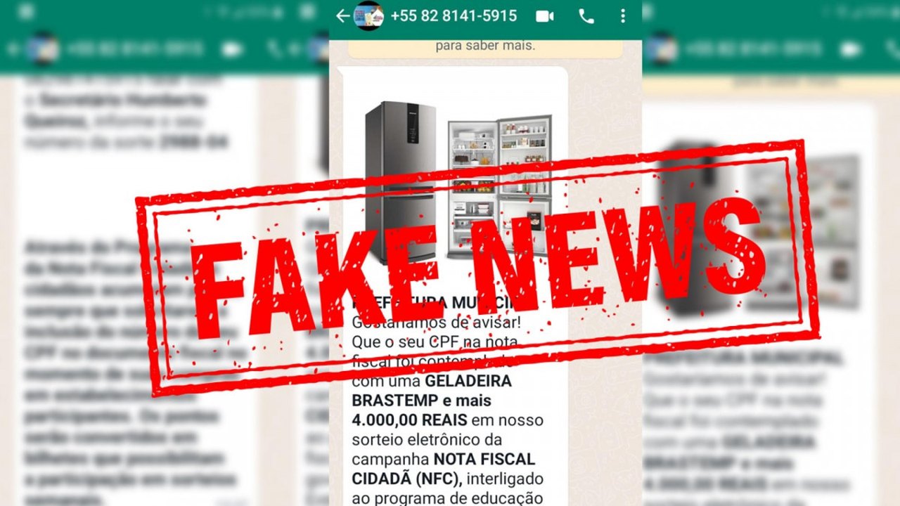 Fake News: Campanha Nota Fiscal Cidadã não informa resultado de premiações via WhatsApp