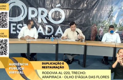 1ª audiência pública virtual apresenta estudos para a duplicação da rodovia AL-220